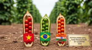Pepper (Piper spp.), raw Production by Country 2025